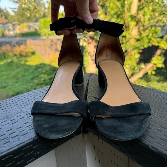 J. Crew Factory Women’s Black Suede Block Heel Sandals Size 8.5 - Picture 2 of 8